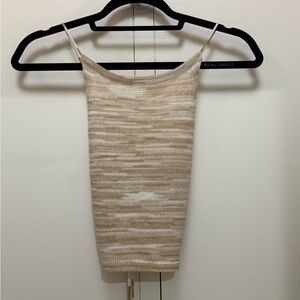 Beige Knit Tie-Back Tank / Camisole